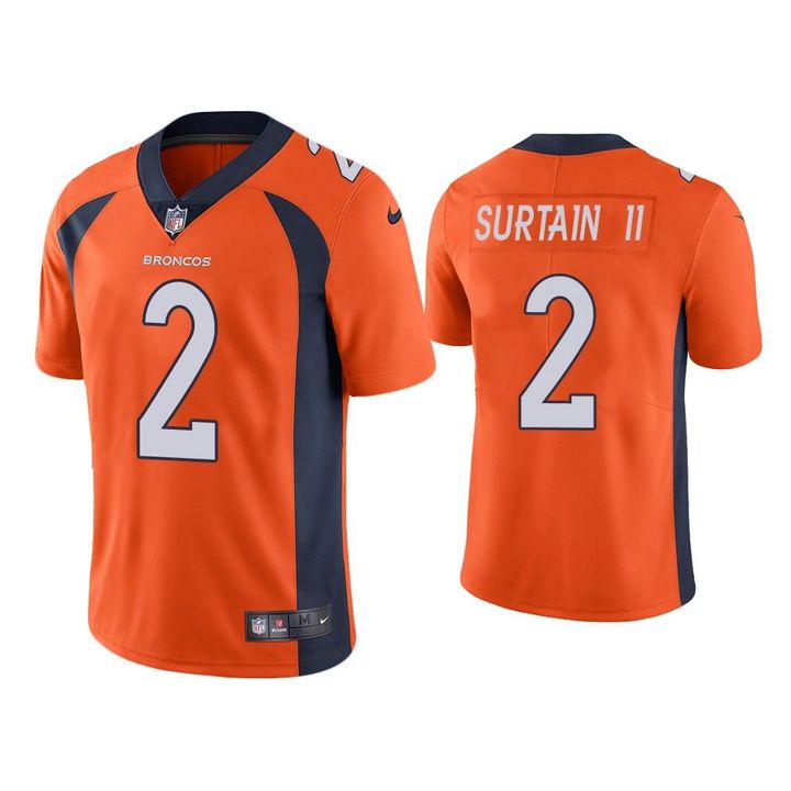 Nike Broncos #2 Patrick Surtain II Orange Youth Stitched NFL Limited Rush Jersey